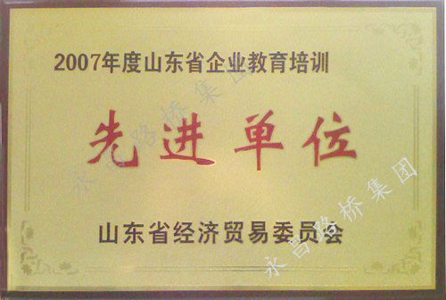 2007年度山東省企業(yè)教育培訓(xùn)先進單位